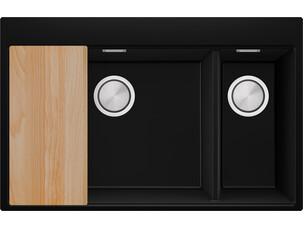 Küchenspüle aus Granit 2 Becken ohne Abtropffläche Oslo 80 Duo TOP + Gratisgeschenk