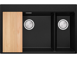 Küchenspüle aus Granit 2 Becken ohne Abtropffläche Oslo 80 Duo TOP + Gratisgeschenk