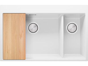 Küchenspüle aus Granit 2 Becken ohne Abtropffläche Oslo 80 Duo TOP + Gratisgeschenk